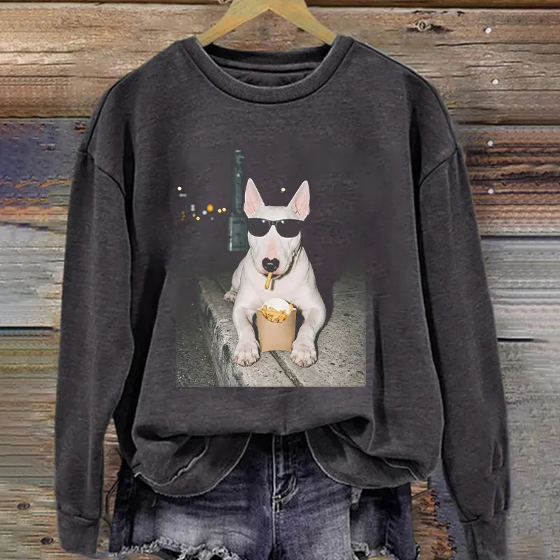 Bull Terrier Fries Sweatshirt
