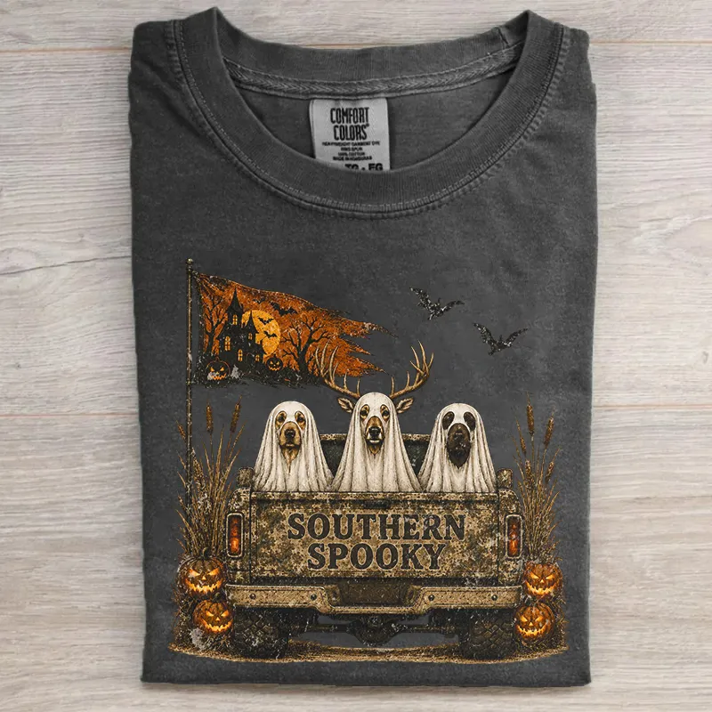 Southern Spooky Ghost Hunting Dog T-shirt