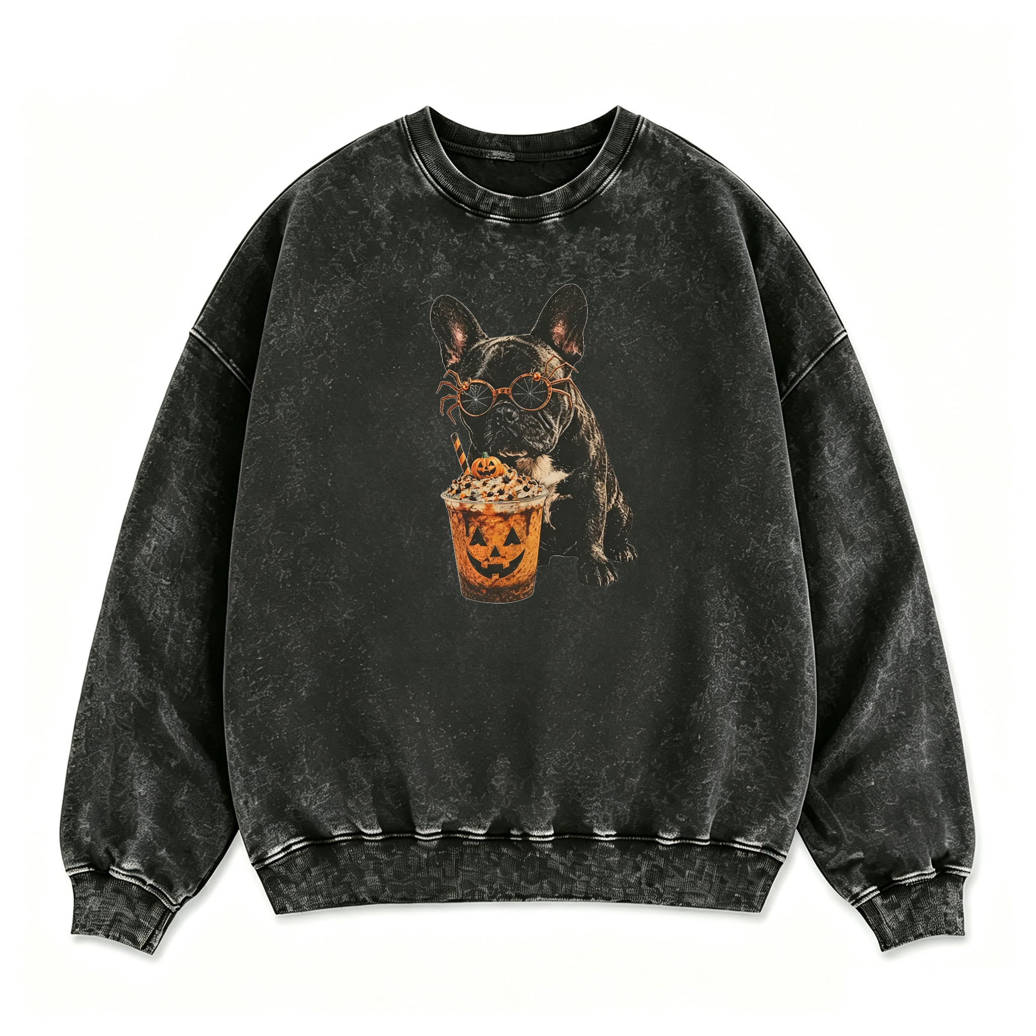 Halloween French Bulldog Coffee Pumpkin Sweatshirt