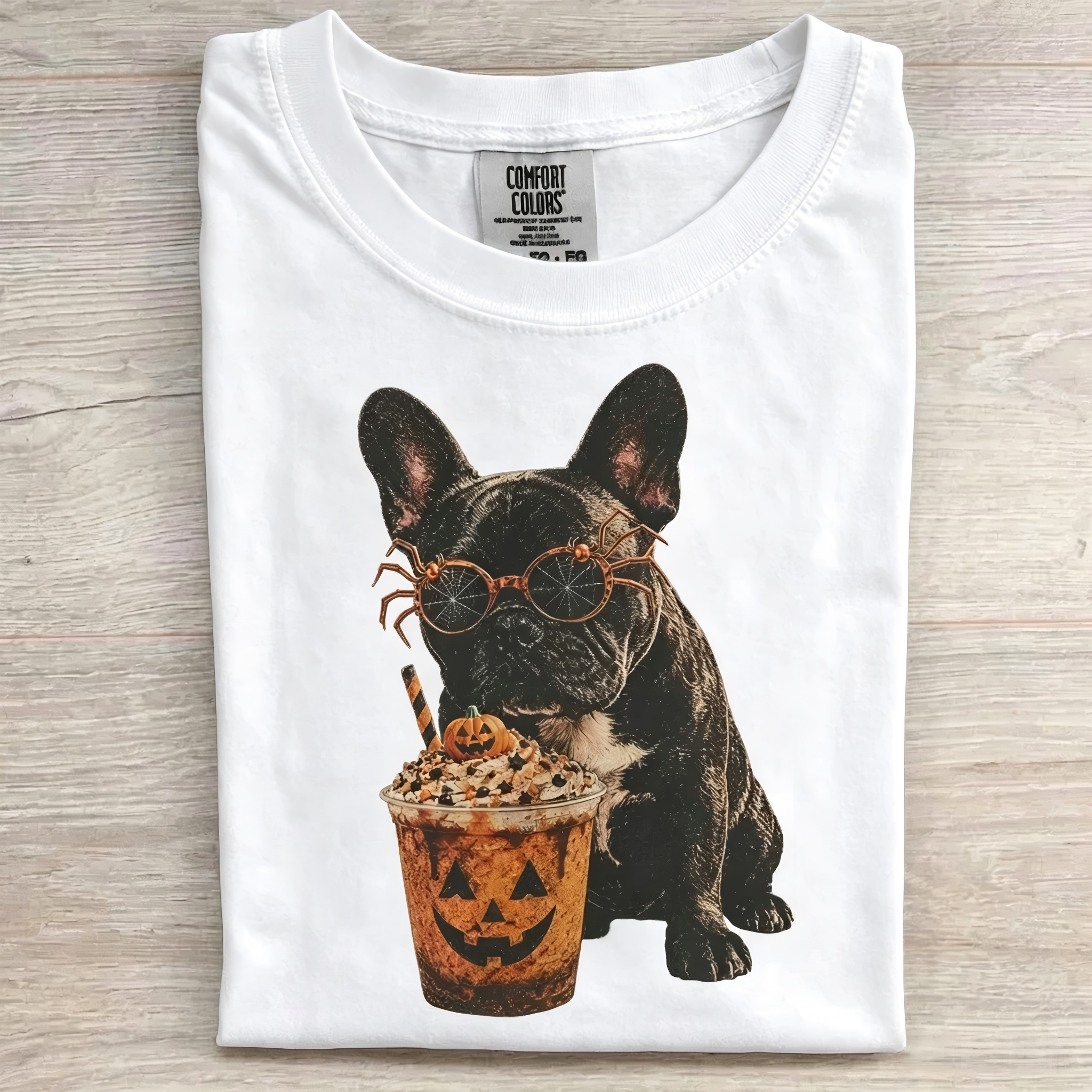 Halloween French Bulldog Coffee Pumpkin T-shirt