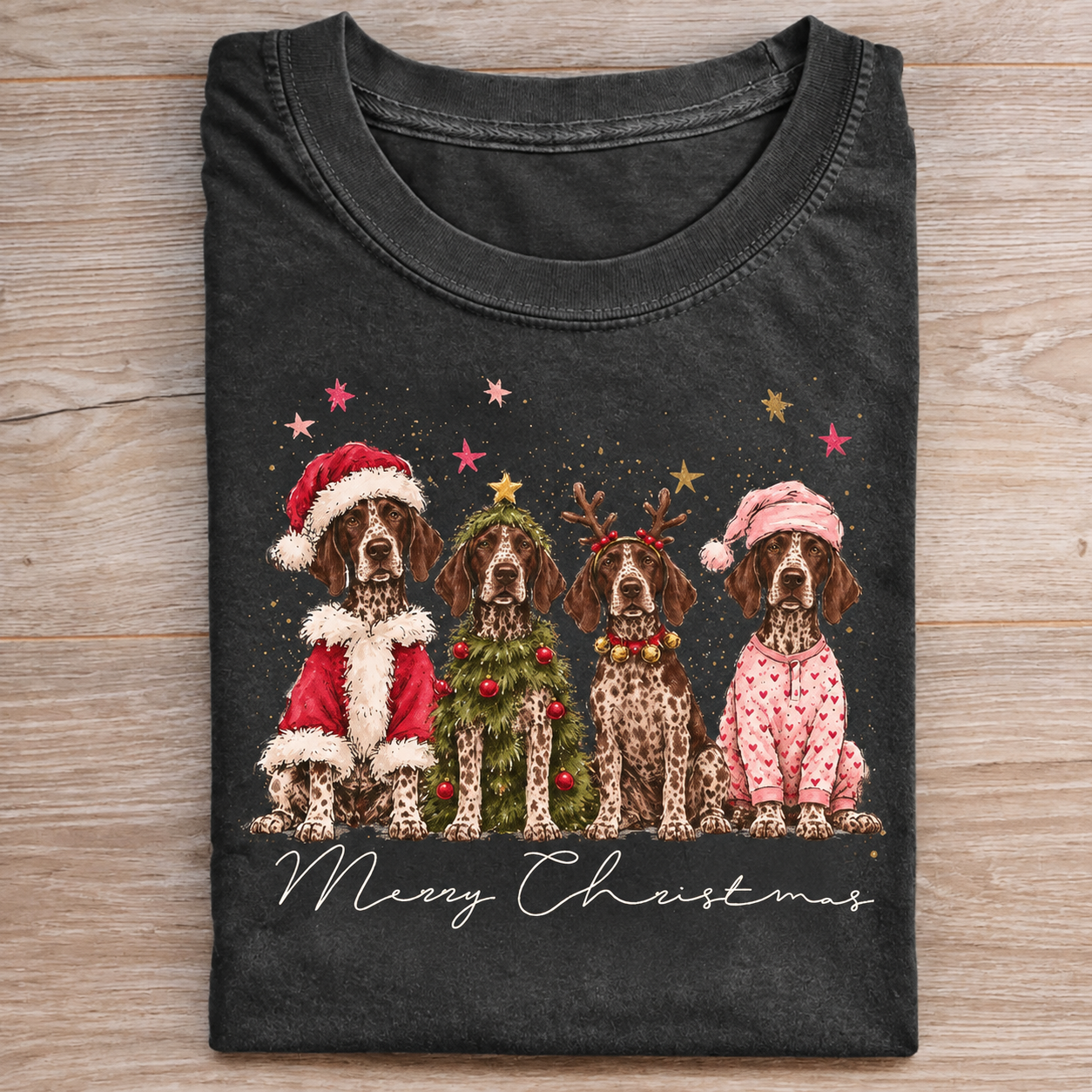 Merry Christmas German Shorthaired Pointer T-shirt