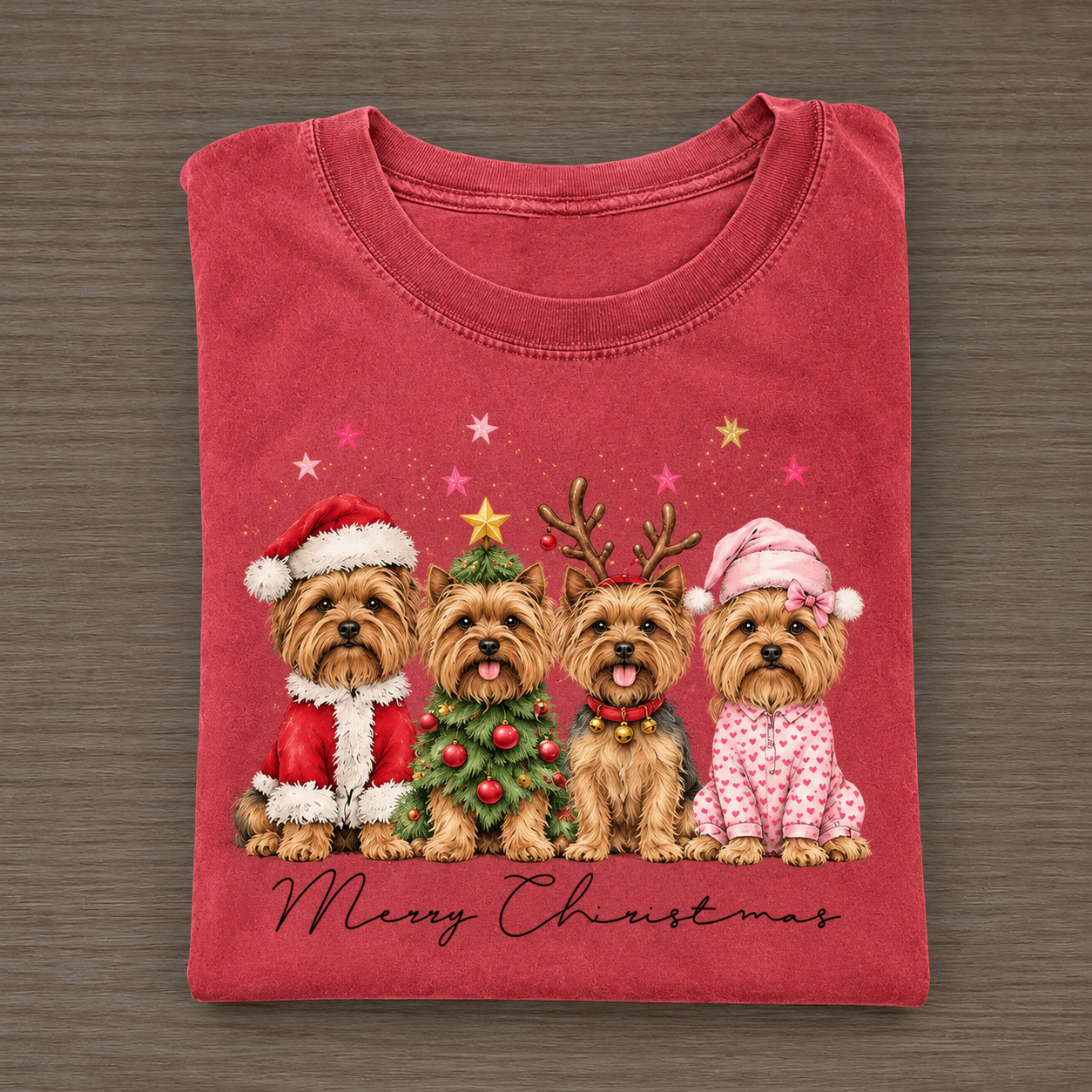 Merry Christmas Yorkie T-shirt