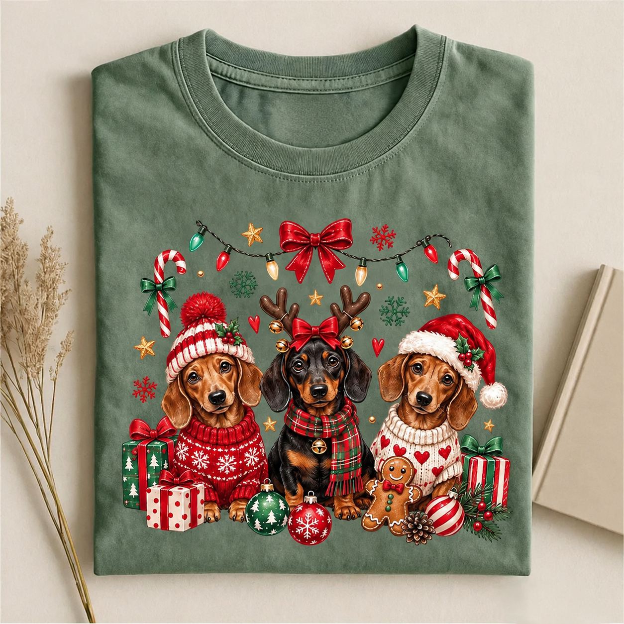 Christmas Dachshund Dog T-shirt