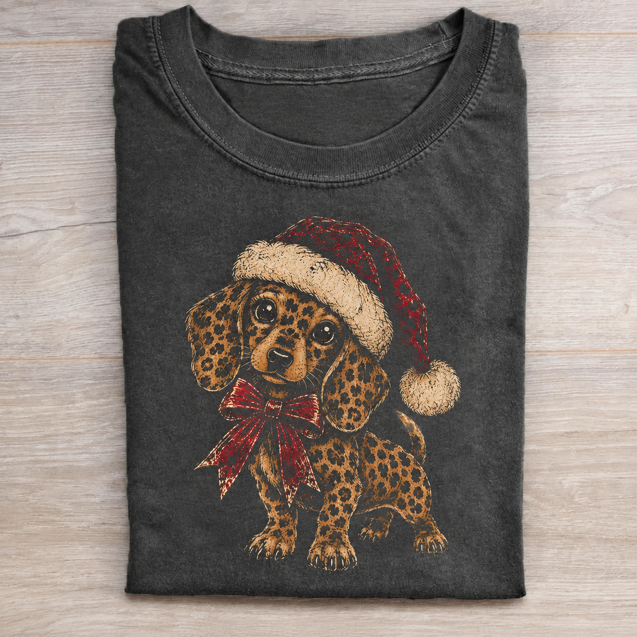 Christmas Cheetah Dachshund T-shirt