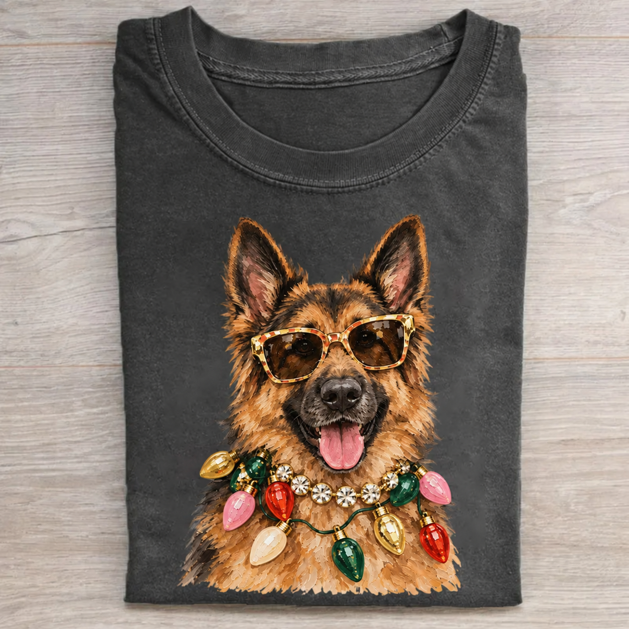 German Shepherd Christmas Lights T-shirt