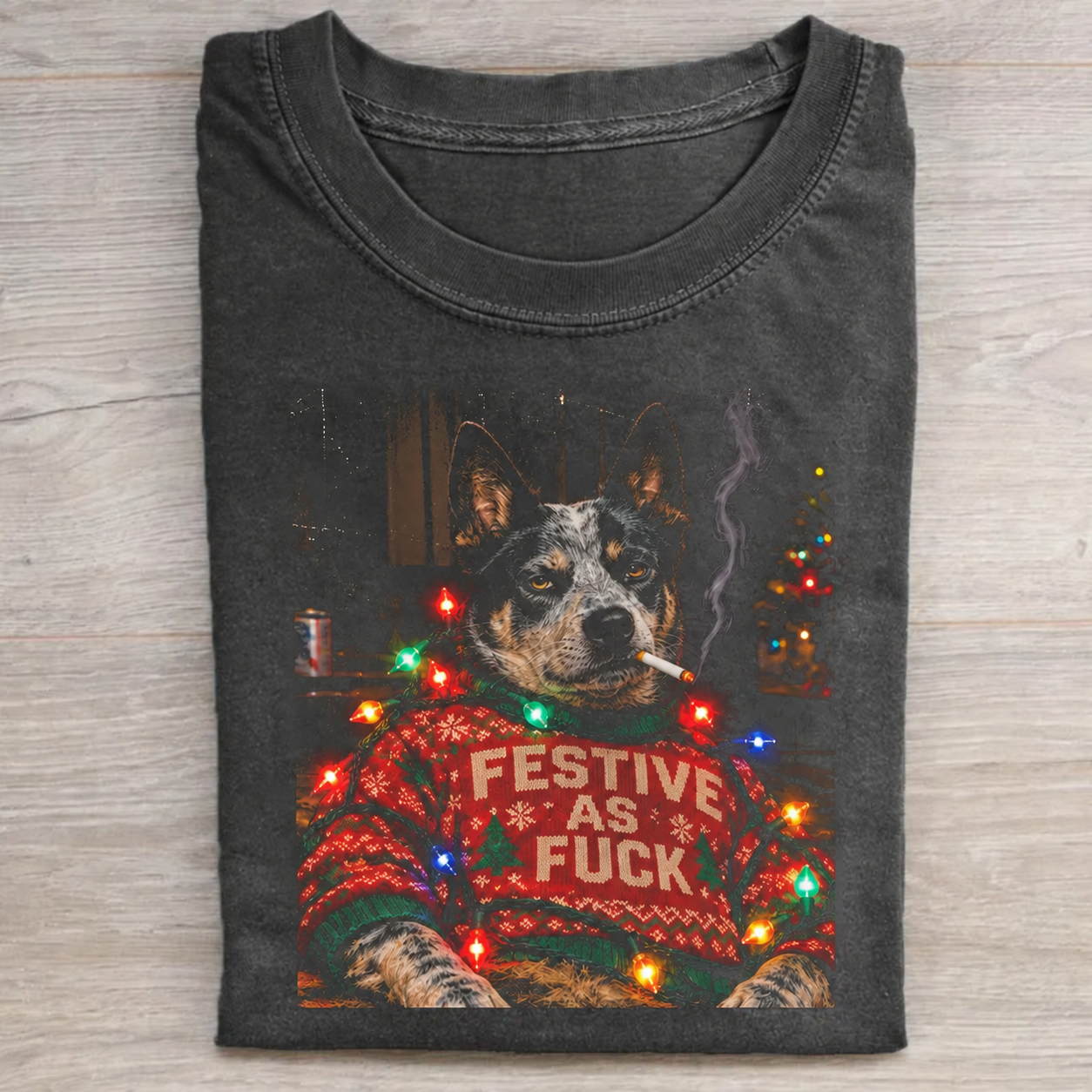 Funny Christmas Blue Heeler T-shirt