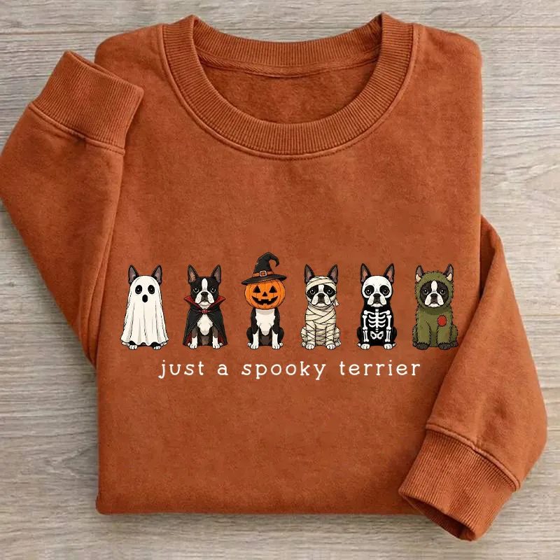 Just A Spooky Boston Terrier Halloween Sweatshirt