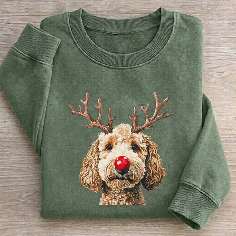 Funny Rudolph Goldendoodle Christmas Sweatshirt