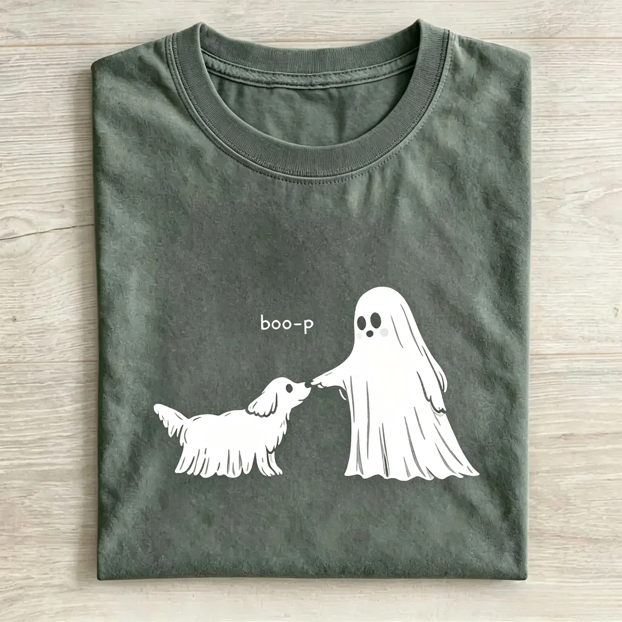 Boo-P Halloween Cute Ghost Dog T-shirt
