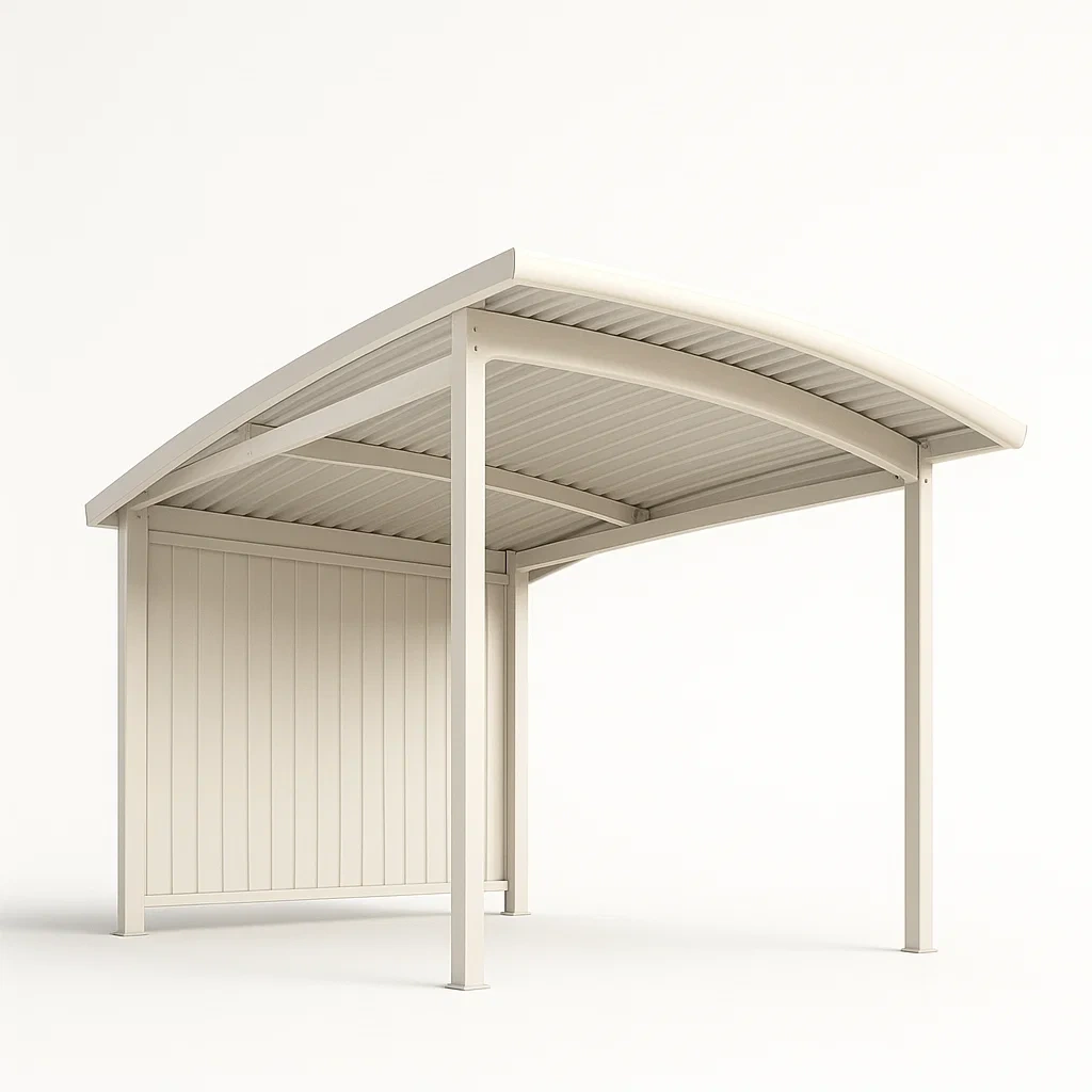 Gartenüberdachung Aluminium Gebogen Beige 300x500 cm-COZYELITO