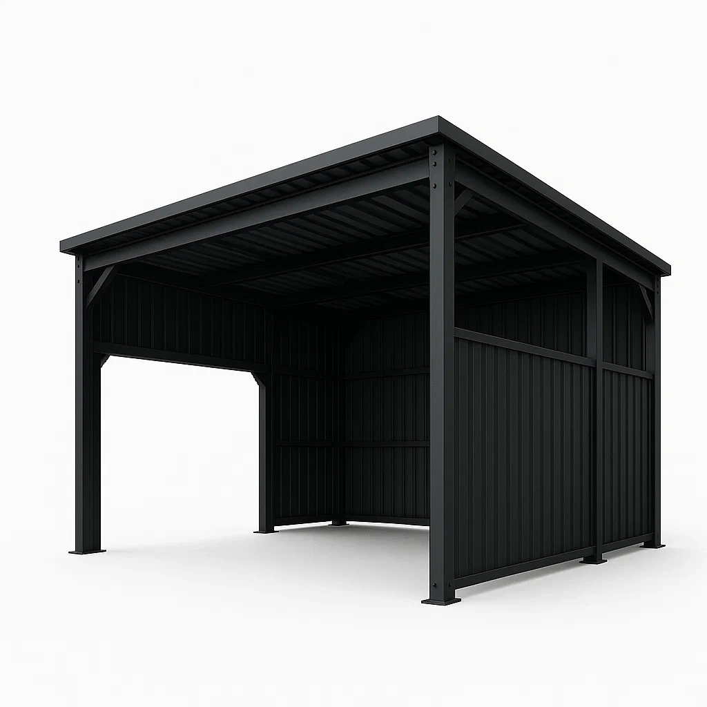Metall Carport Schwarz 300x500x240 cm-COZYELITO