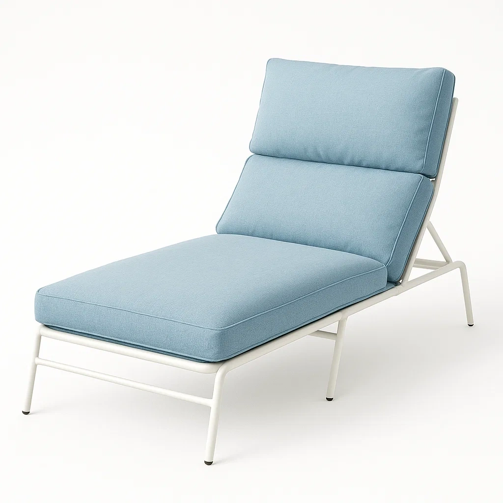 Gartenliege Chaiselongue Metallrahmen Polyester Hellblau 195 cm-COZYELITO
