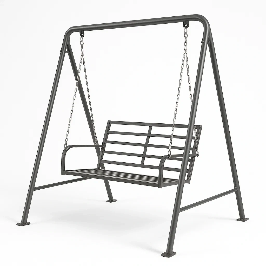 Stahlschaukel für Garten 3-Sitzer Grau-COZYELITO