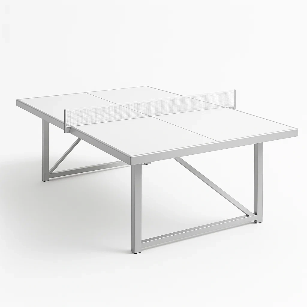 Tischtennisplatte Aluminium Weiß-COZYELITO