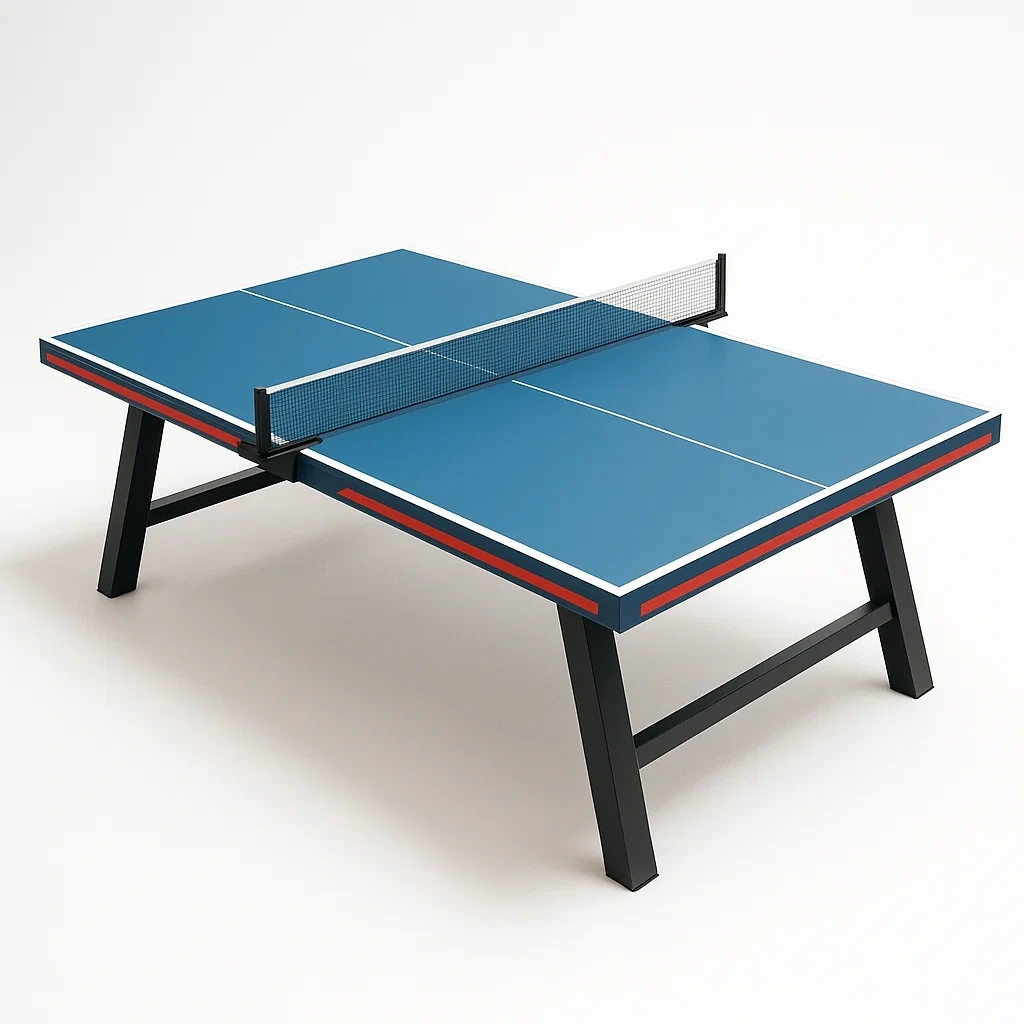 Tischtennisplatte aus MDF und Stahl, 274 x 152.5 x 76 cm, Blau-COZYELITO