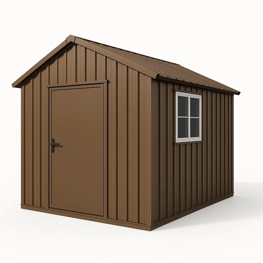 Metall Gartenhaus mit Fenster Braun 300x200x210 cm-COZYELITO
