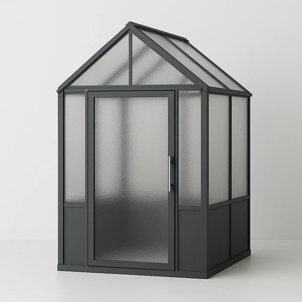 Gewächshaus Aluminium Sicherheitsglas Dunkelgrau-COZYELITO