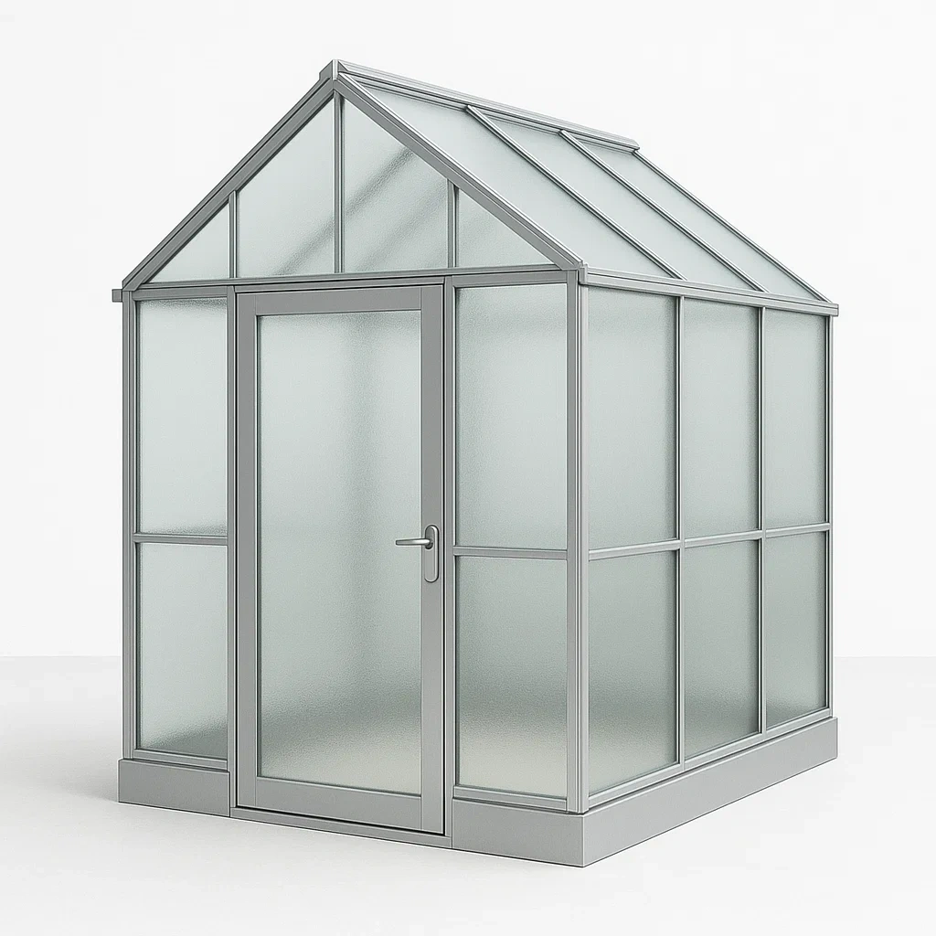 Gewächshaus aus Aluminium mit Einscheibensicherheitsglas Grau-COZYELITO
