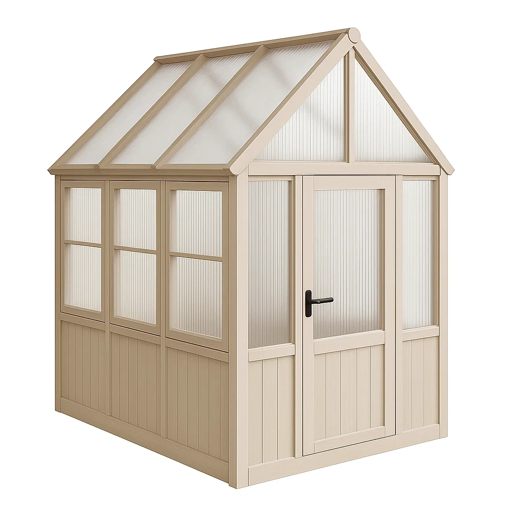 Garten-Gewächshaus Aluminium Polycarbonat Beige 185x195x208 cm-COZYELITO