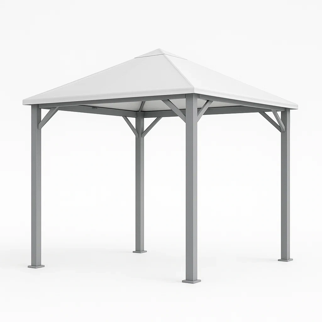 Pavillon Aluminium Polyesterdach 300x300x250 cm Weiß-COZYELITO