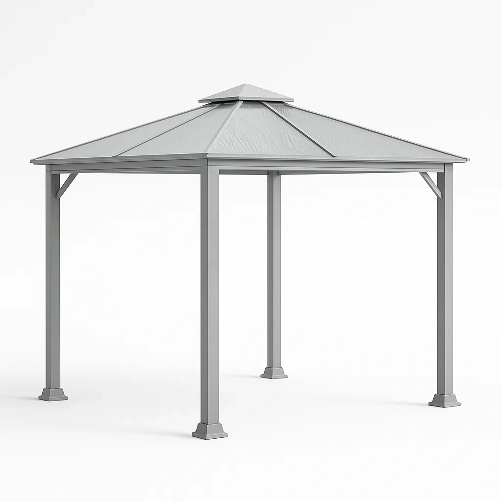 Gartenpavillon aus Aluminium mit Stahldach Grau 300x300 cm-COZYELITO