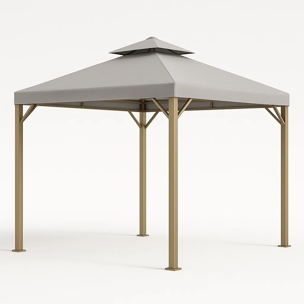 Gartenpavillon Stahl Polyester Grau 300x300x270cm-COZYELITO