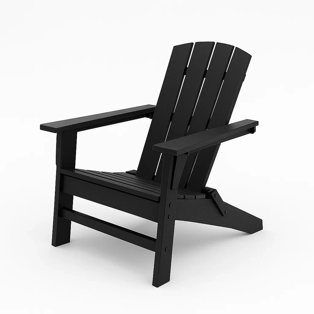 Adirondack Gartenstuhl aus Kunststoff Schwarz-COZYELITO