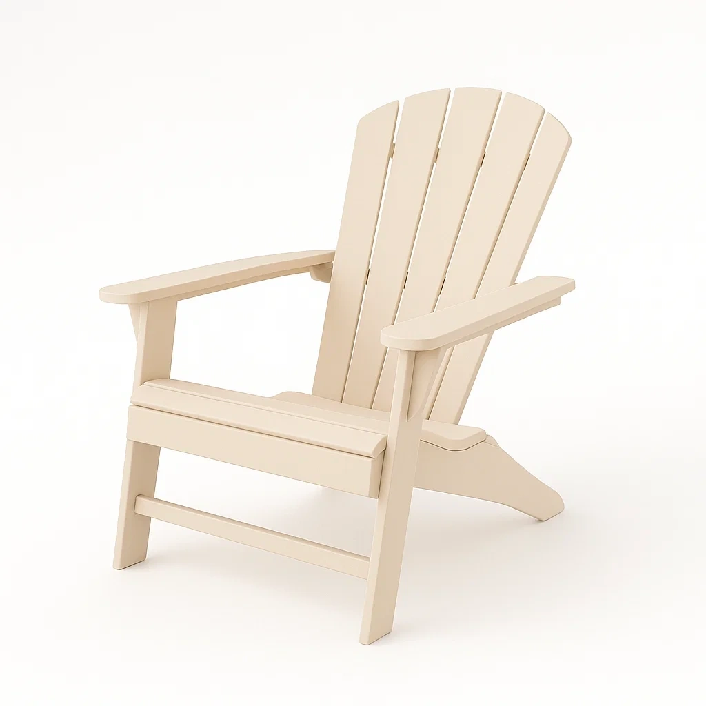 Adirondack Stuhl aus HDPE Kunststoff Beige 93cm x 80cm x 90cm-COZYELITO