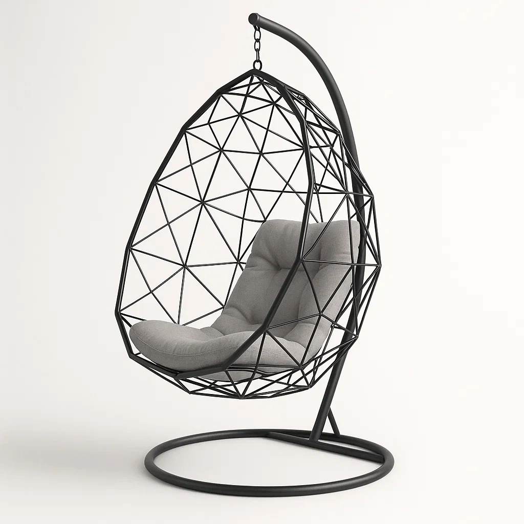 Hängesessel aus Metall mit Polsterkissen, 195 cm Höhe-COZYELITO