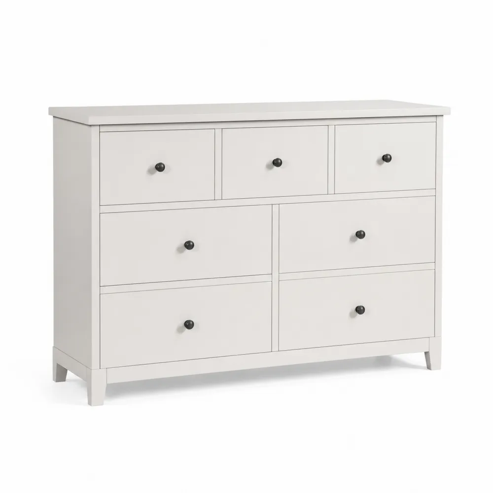 Komoda z 7 szufladami z MDF i metalowymi uchwytami