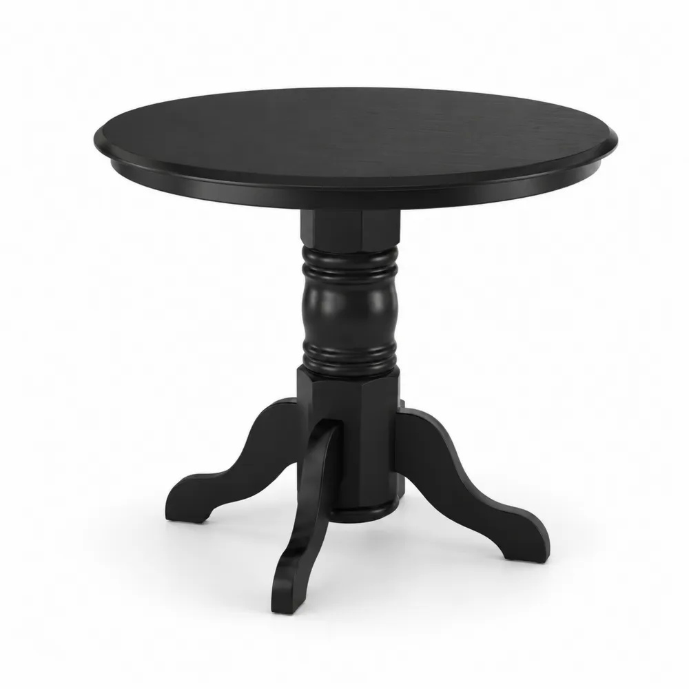 Okrągły stół drewniany czarny 80 cm