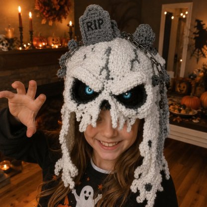 🎃 Halloween Monster Hood DIY Crochet Kit | Premium Soft Yarn Materials with Step-by-Step Guide DIY Handmade Wearable Character Hood 🧶🎭✨