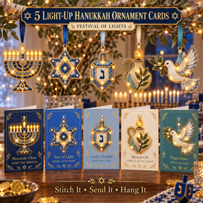 DIY Light-Up Embroidery Greeting Card Kit – Stitch, Send & Detach as a Keepsake Ornament