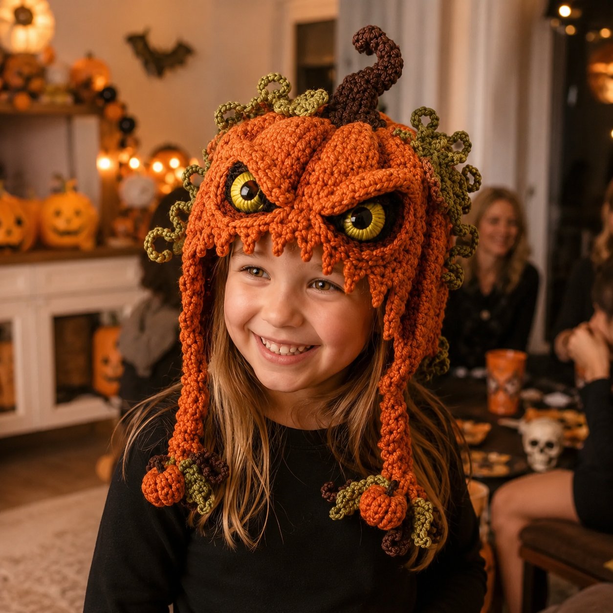 🎃 Halloween Monster Hood DIY Crochet Kit | Premium Soft Yarn Materials with Step-by-Step Guide DIY Handmade Wearable Character Hood 🧶🎭✨