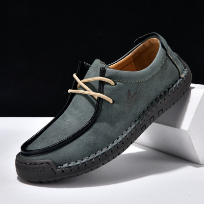 Precision-Stitched Ortho-Flex Leather Loafers