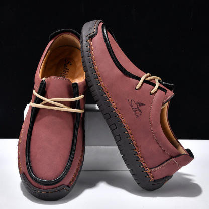 Precision-Stitched Ortho-Flex Leather Loafers