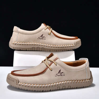 Precision-Stitched Ortho-Flex Leather Loafers
