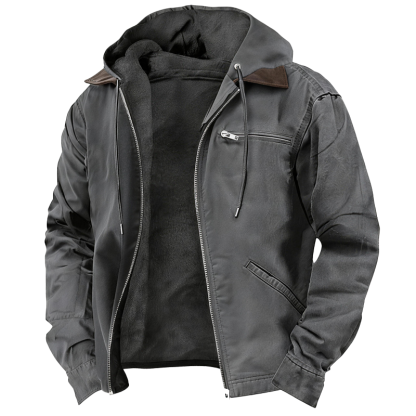 ⏰Promotion 50% OFF -Men’s Vintage Cashmere-Lined Hooded Jacket