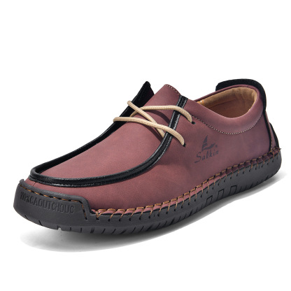 Precision-Stitched Ortho-Flex Leather Loafers