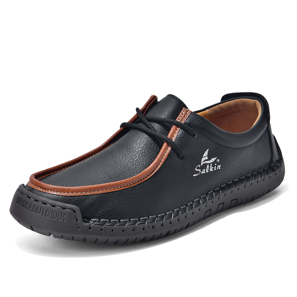 Precision-Stitched Ortho-Flex Leather Loafers