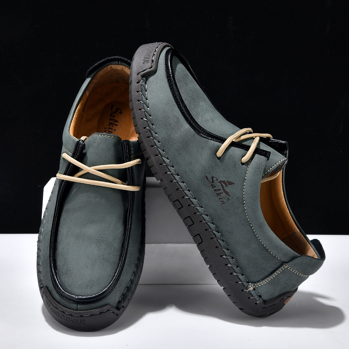 Precision-Stitched Ortho-Flex Leather Loafers