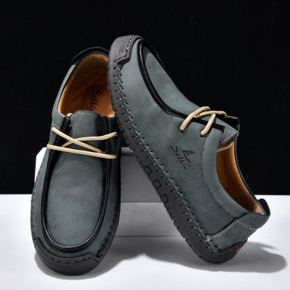 Precision-Stitched Ortho-Flex Leather Loafers
