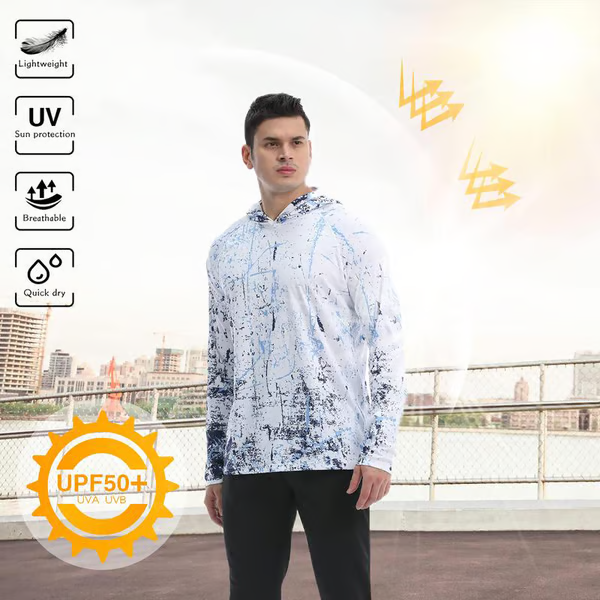 🎁Last Day Promotion 49% OFF🔥Men's Swim & Outdoor UPF 50+ Sun Shirt ，Lightweight SPF 50 UV Protection Hoodie