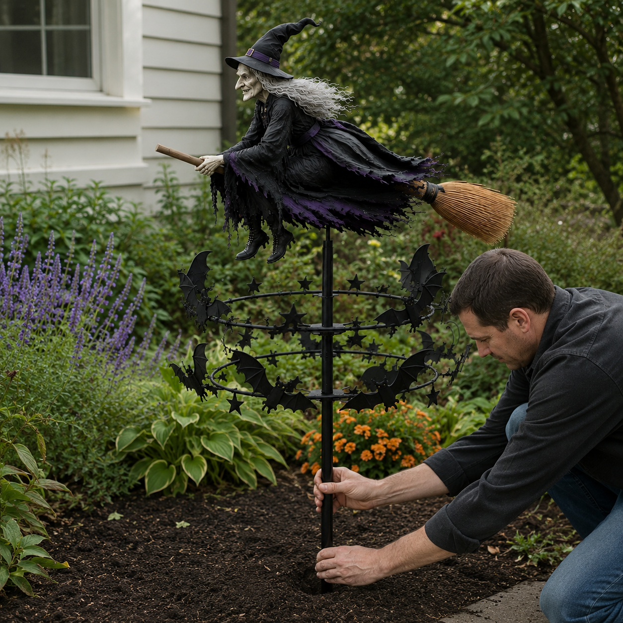 Halloween Early Bird Special🧙‍♀️ The Enchanted Witch Garden Wind Spinner