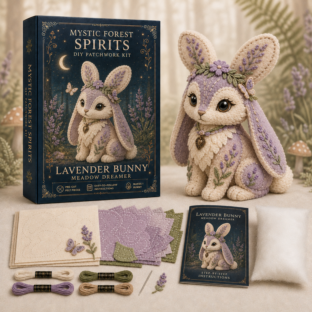 🌲 Mystic Forest Spirits DIY Patchwork Kit | Woodland Guardian Series