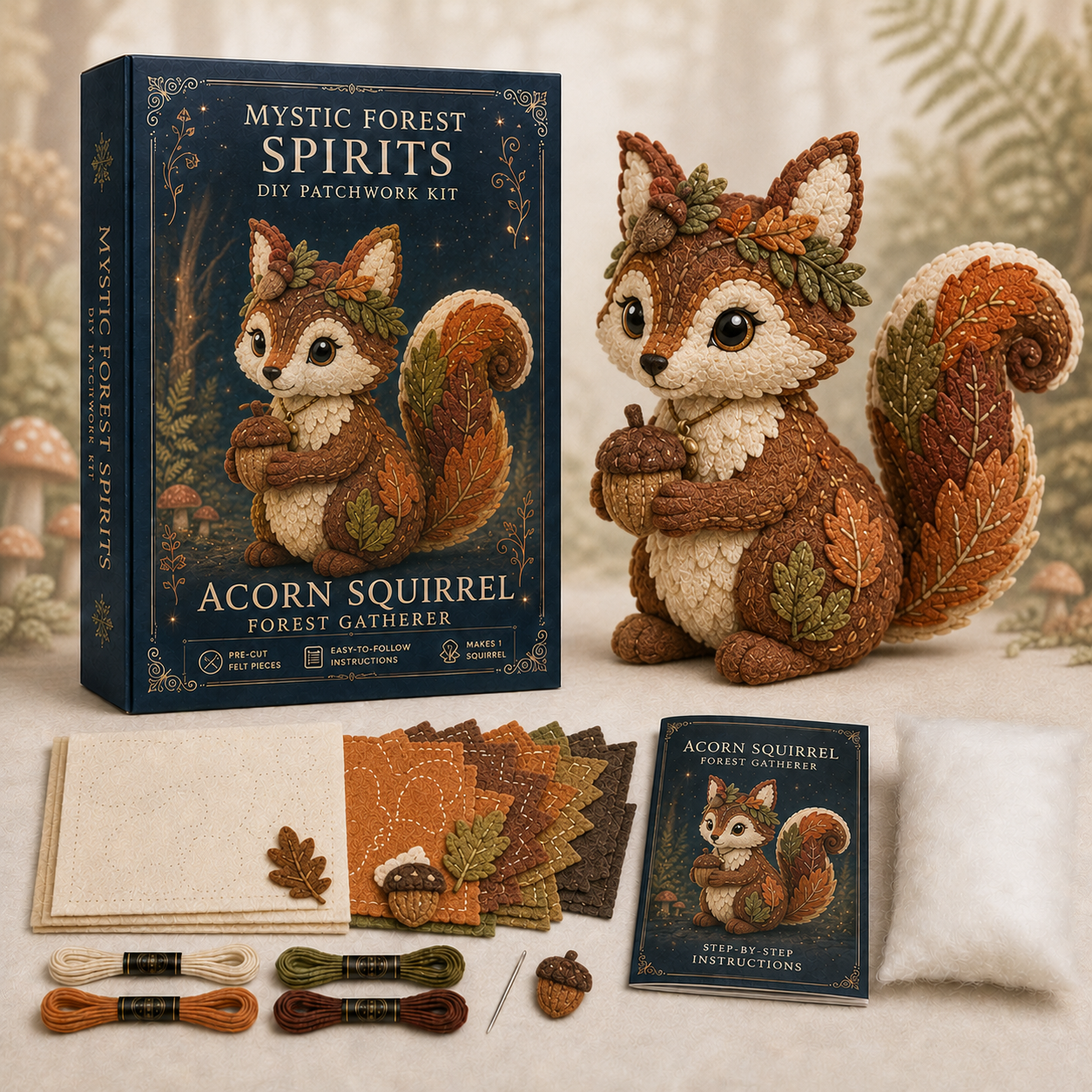 🌲 Mystic Forest Spirits DIY Patchwork Kit | Woodland Guardian Series