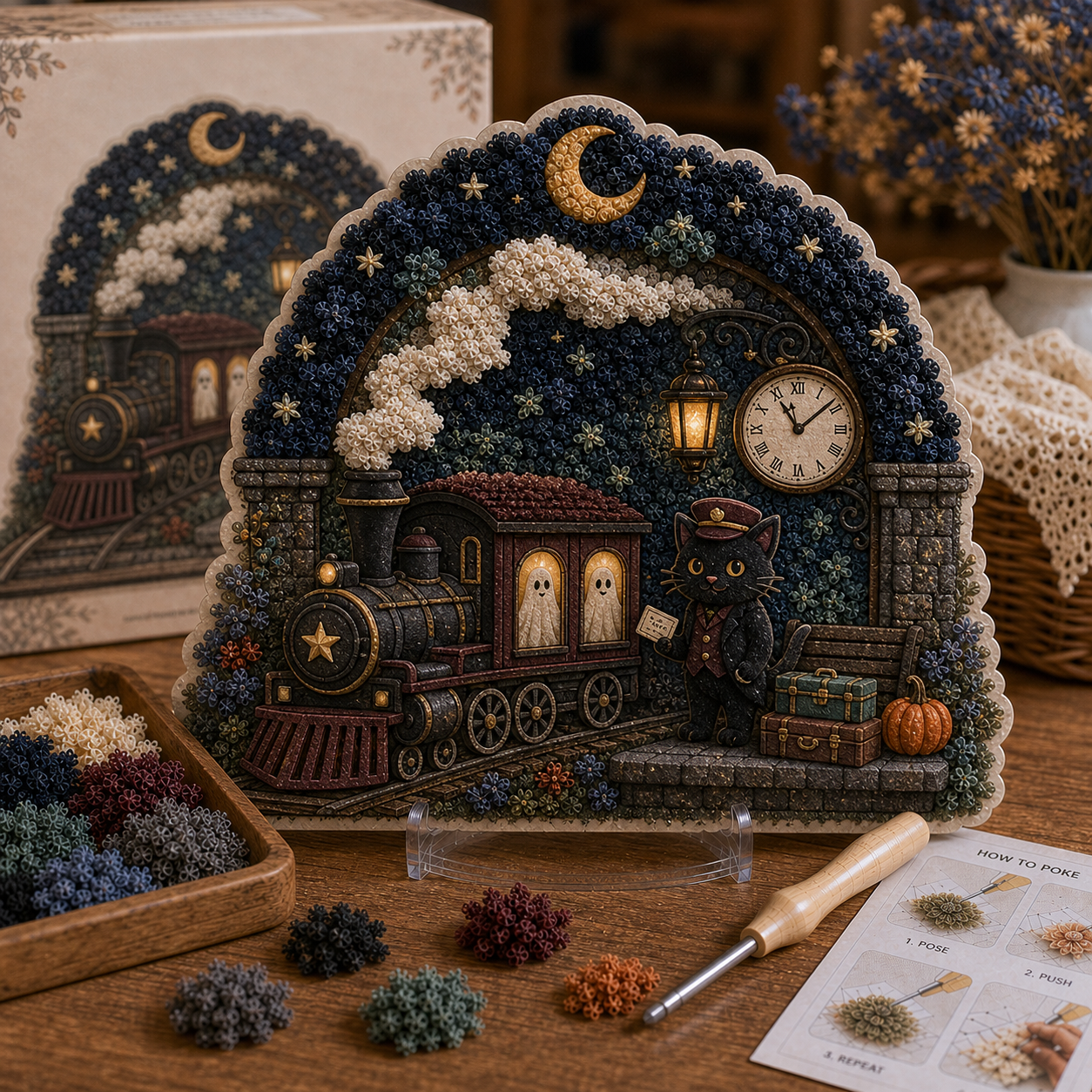 Halloween Fabric Poke Art Kit 🎃 A Cozy Craft to Make and Display