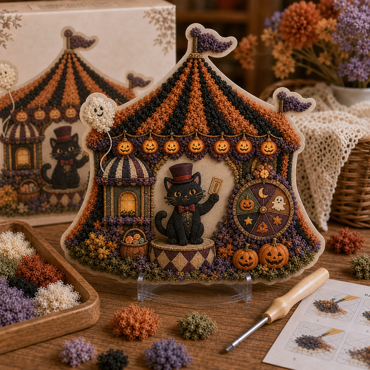 Halloween Fabric Poke Art Kit 🎃 A Cozy Craft to Make and Display
