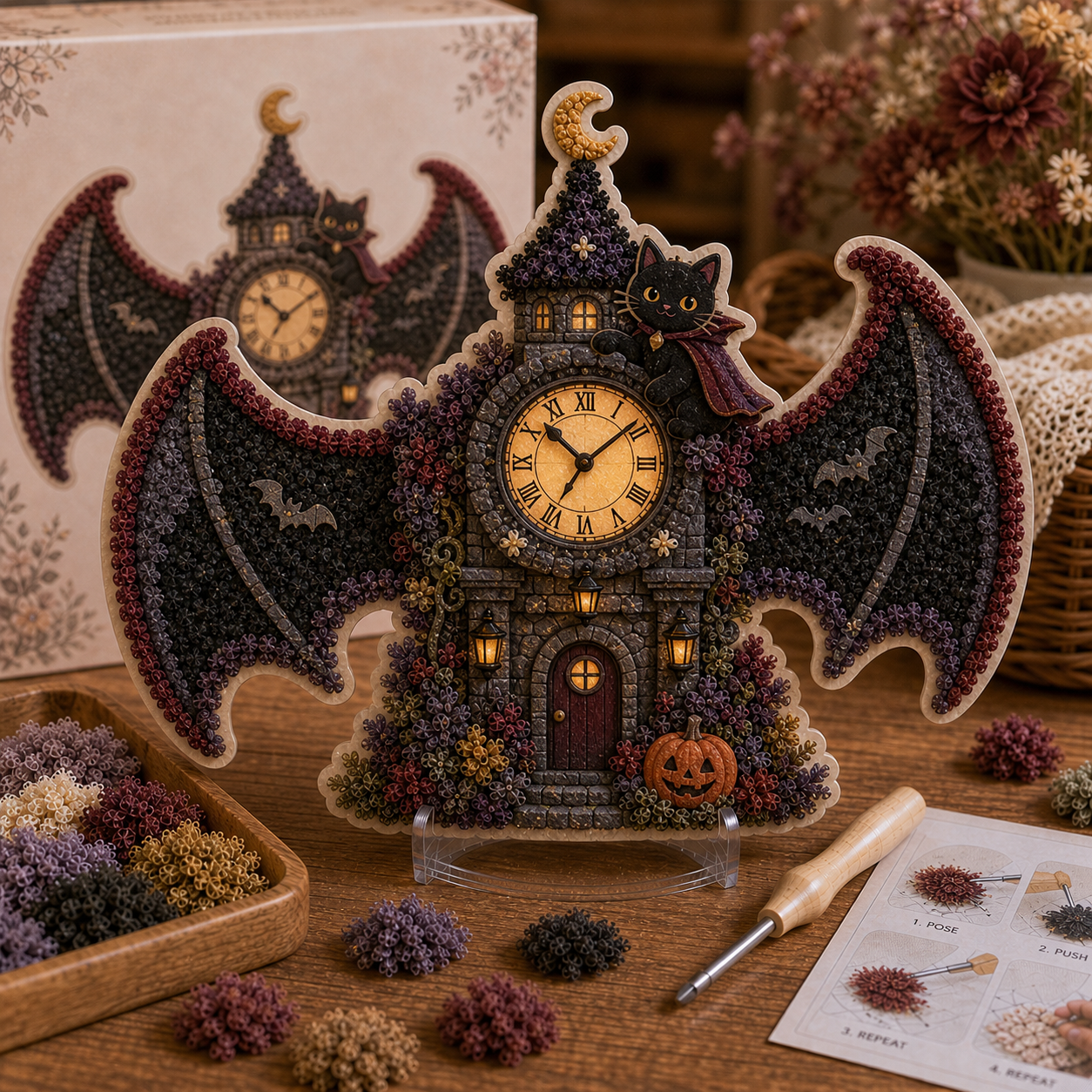 Halloween Fabric Poke Art Kit 🎃 A Cozy Craft to Make and Display