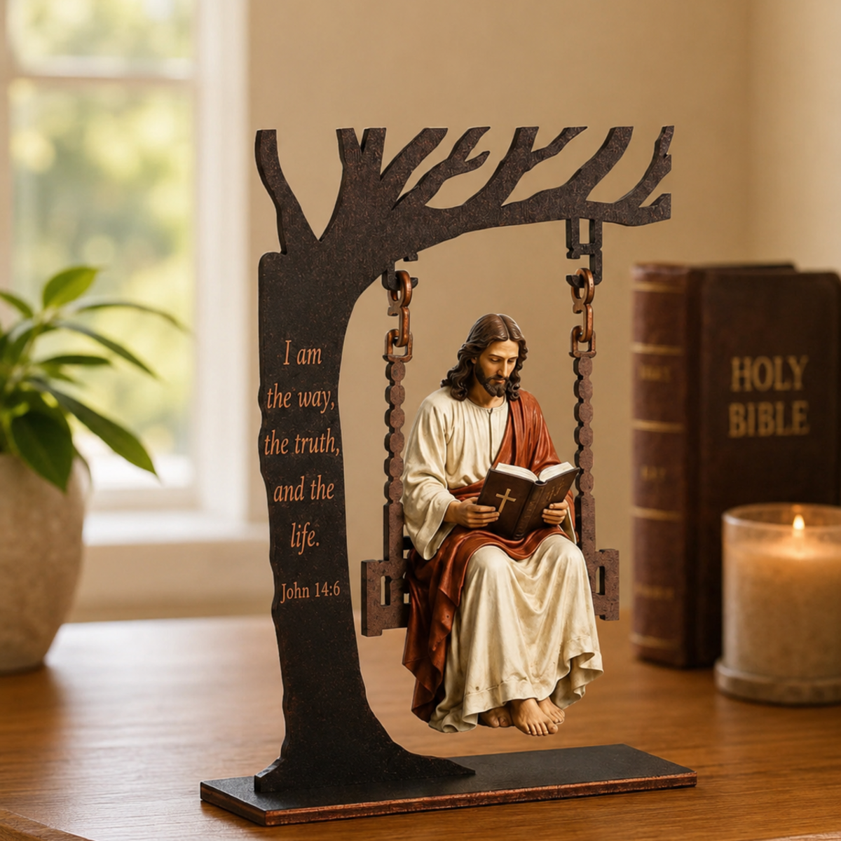 Jesus Swing Blessing Ornament ✝️ A Gentle Reminder of Faith at Home